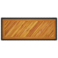 Thumbnail for Garten-Beistelltisch mit Holzplatte Schwarz Poly Rattan