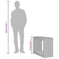 Thumbnail for Garten-Beistelltisch mit Holzplatte Schwarz Poly Rattan