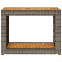 Thumbnail for Garten-Beistelltisch mit Holzplatte Grau Poly Rattan
