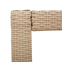 Thumbnail for Garten-Beistelltisch mit Holzplatte Beige Poly Rattan