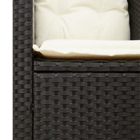 Thumbnail for 3-tlg. Bistro-Set mit Kissen Schwarz Poly Rattan Akazienholz