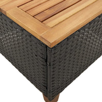 Thumbnail for 3-tlg. Bistro-Set mit Kissen Schwarz Poly Rattan Akazienholz