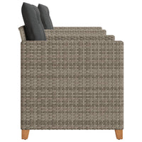 Thumbnail for 3-tlg. Bistro-Set mit Kissen Grau Poly Rattan Akazienholz