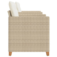 Thumbnail for 3-tlg. Bistro-Set mit Kissen Beige Poly Rattan Akazienholz
