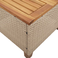 Thumbnail for 3-tlg. Bistro-Set mit Kissen Beige Poly Rattan Akazienholz