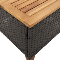 Thumbnail for 3-tlg. Bistro-Set mit Kissen Schwarz Poly Rattan Akazienholz