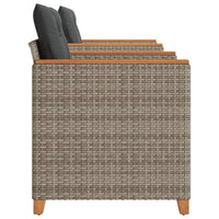 Thumbnail for 3-tlg. Bistro-Set mit Kissen Grau Poly Rattan Akazienholz