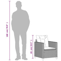 Thumbnail for Gartensessel mit Kissen Schwarz Poly Rattan