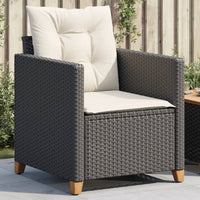 Thumbnail for Gartensessel mit Kissen Schwarz Poly Rattan