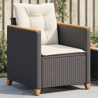 Thumbnail for Gartensessel mit Kissen Schwarz Poly Rattan