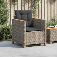 Thumbnail for Gartensessel mit Kissen Grau Poly Rattan