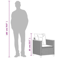 Thumbnail for Gartensessel mit Kissen Grau Poly Rattan