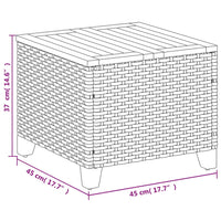 Thumbnail for Gartentisch Schwarz 45x45x37 cm Poly Rattan Akazienholz