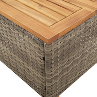 Thumbnail for Gartentisch Grau 45x45x37 cm Poly Rattan Akazienholz