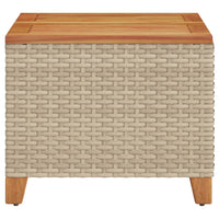 Thumbnail for Gartentisch Beige 45x45x37 cm Poly Rattan Akazienholz