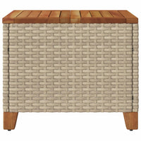 Thumbnail for Gartentisch Beige 45x45x37 cm Poly Rattan Akazienholz