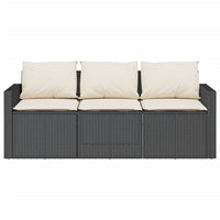 Thumbnail for 2-tlg. Garten-Essgruppe mit Kissen Schwarz Poly Rattan