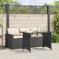 Thumbnail for 2-tlg. Garten-Essgruppe mit Kissen Schwarz Poly Rattan