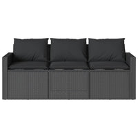 Thumbnail for 2-tlg. Garten-Essgruppe mit Kissen Schwarz Poly Rattan
