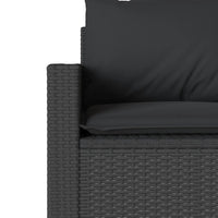 Thumbnail for 2-tlg. Garten-Essgruppe mit Kissen Schwarz Poly Rattan