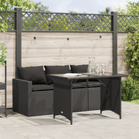 Thumbnail for 2-tlg. Garten-Essgruppe mit Kissen Schwarz Poly Rattan
