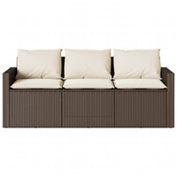 Thumbnail for 2-tlg. Garten-Essgruppe mit Kissen Braun Poly Rattan