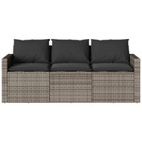Thumbnail for 2-tlg. Garten-Essgruppe mit Kissen Grau Poly Rattan