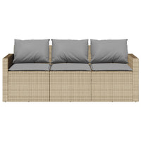 Thumbnail for 2-tlg. Garten-Essgruppe mit Kissen Beige Poly Rattan