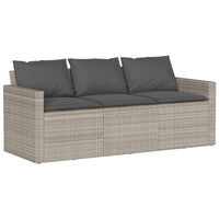 Thumbnail for 2-tlg. Garten-Essgruppe mit Kissen Hellgrau Poly Rattan