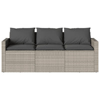 Thumbnail for 2-tlg. Garten-Essgruppe mit Kissen Hellgrau Poly Rattan