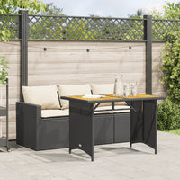 Thumbnail for 2-tlg. Garten-Essgruppe mit Kissen Schwarz Poly Rattan