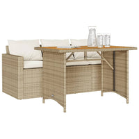 Thumbnail for 2-tlg. Garten-Essgruppe mit Kissen Beige Poly Rattan