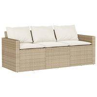 Thumbnail for 2-tlg. Garten-Essgruppe mit Kissen Beige Poly Rattan