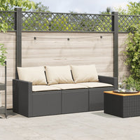 Thumbnail for Gartensofa mit Kissen 3-Sitzer Schwarz Poly Rattan