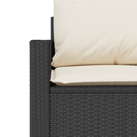 Thumbnail for Gartensofa mit Kissen 3-Sitzer Schwarz Poly Rattan