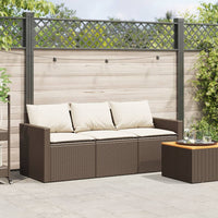 Thumbnail for Gartensofa mit Kissen 3-Sitzer Braun Poly Rattan