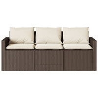 Thumbnail for Gartensofa mit Kissen 3-Sitzer Braun Poly Rattan