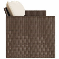 Thumbnail for Gartensofa mit Kissen 3-Sitzer Braun Poly Rattan