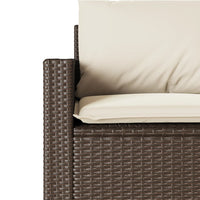 Thumbnail for Gartensofa mit Kissen 3-Sitzer Braun Poly Rattan