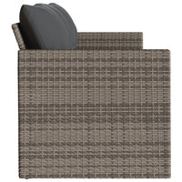 Thumbnail for Gartensofa mit Kissen 3-Sitzer Grau Poly Rattan