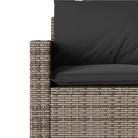 Thumbnail for Gartensofa mit Kissen 3-Sitzer Grau Poly Rattan