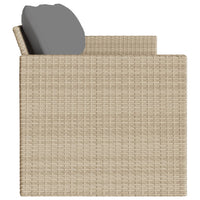 Thumbnail for Gartensofa mit Kissen 3-Sitzer Beige Poly Rattan