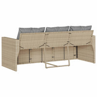 Thumbnail for Gartensofa mit Kissen 3-Sitzer Beige Poly Rattan