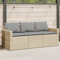 Thumbnail for Gartensofa mit Kissen 3-Sitzer Beige Poly Rattan