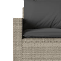 Thumbnail for Gartensofa mit Kissen 3-Sitzer Hellgrau Poly Rattan
