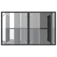 Thumbnail for Gartentisch mit Glasplatte Schwarz 110x68x70 cm Poly Rattan
