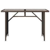 Thumbnail for Gartentisch mit Glasplatte Braun 110x68x70 cm Poly Rattan