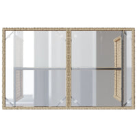 Thumbnail for Gartentisch mit Glasplatte Beige 110x68x70 cm Poly Rattan