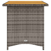 Thumbnail for Gartentisch mit Holzplatte Grau 110x68x70 cm Poly Rattan