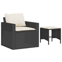 Thumbnail for 4-tlg. Garten-Sofagarnitur mit Kissen Schwarz Poly Rattan